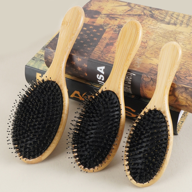Bamboo Boar Bristle Hairbrush Wholesale
